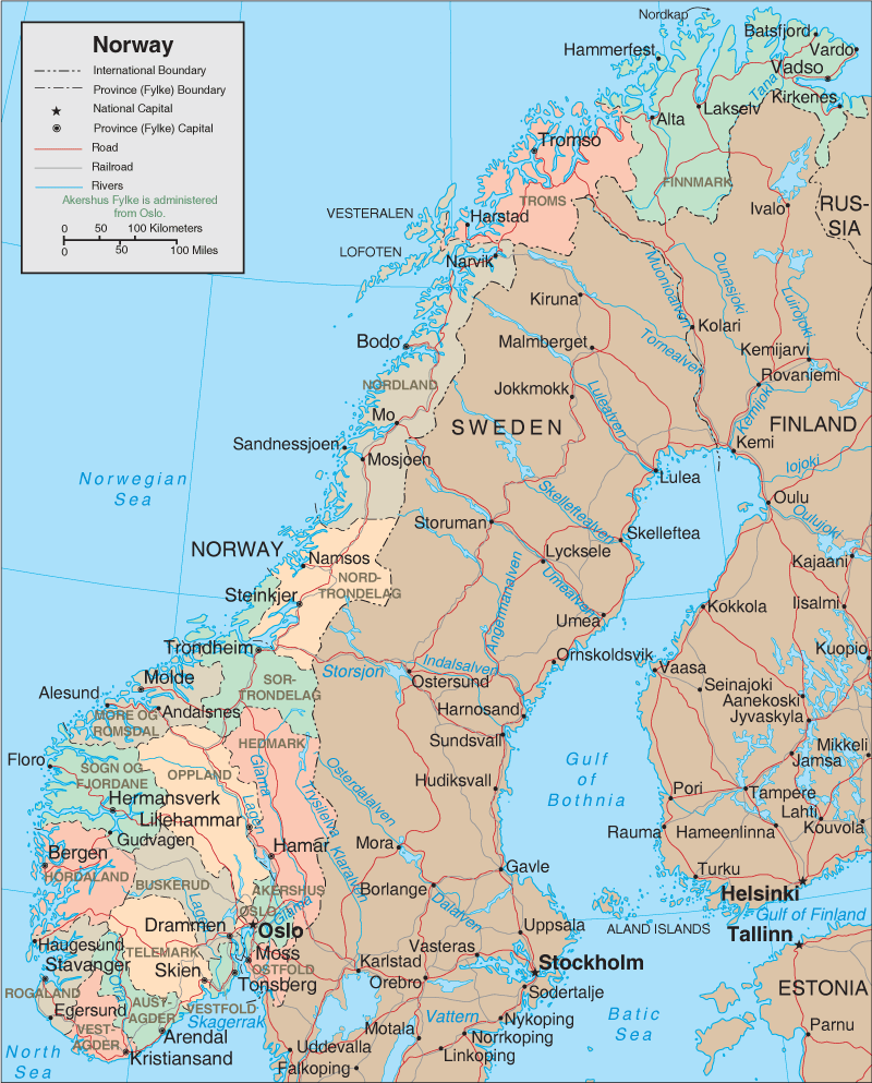 Map of Norway - Norway Map and Travel Information