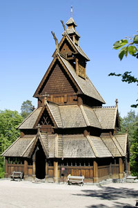 Stave church, Oslo, Norway